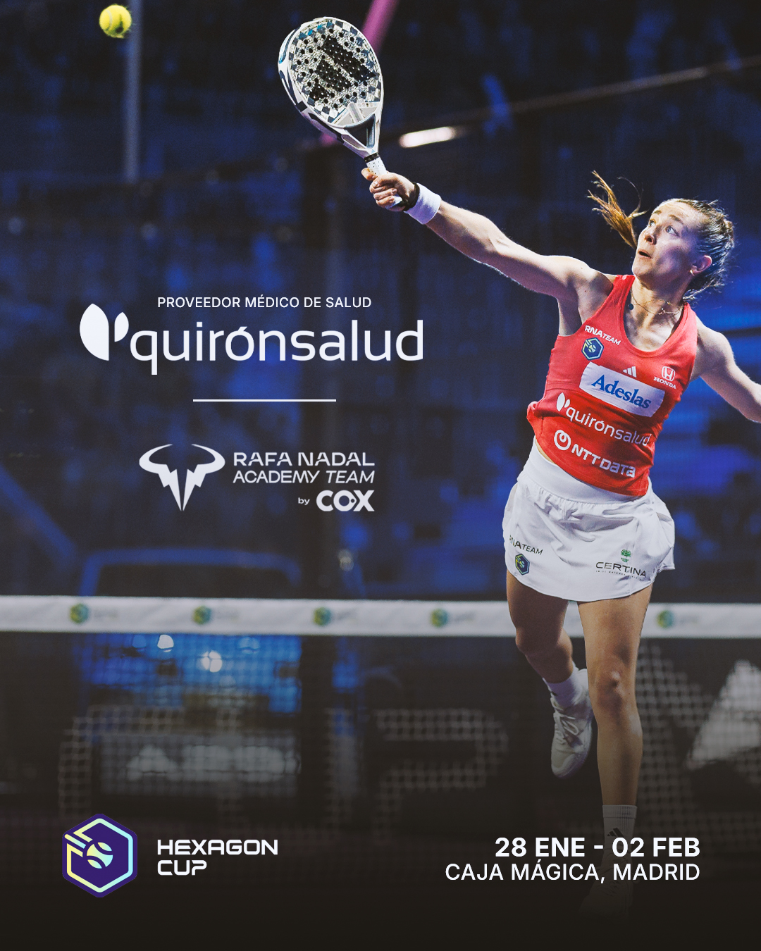Quirónsalud, Proveedor Médico de Salud del equipo de la Rafa Nadal Academy en la Generali Hexagon Cup 2026
