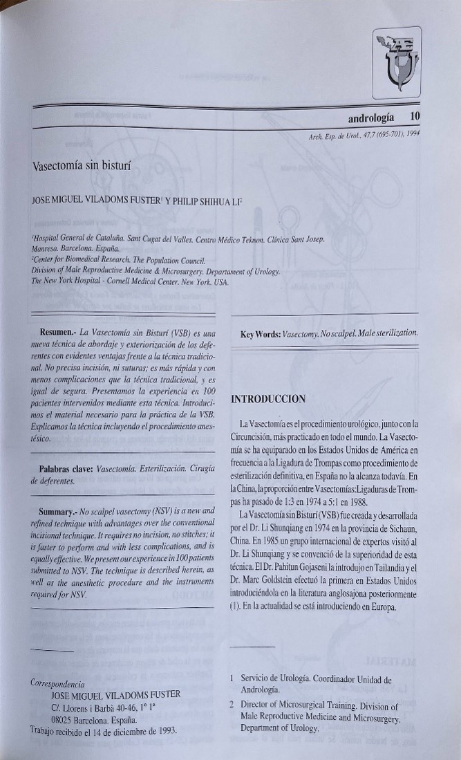 vasectomia sin bisturi articulo