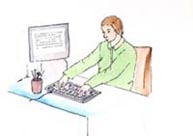 Informático trabajando